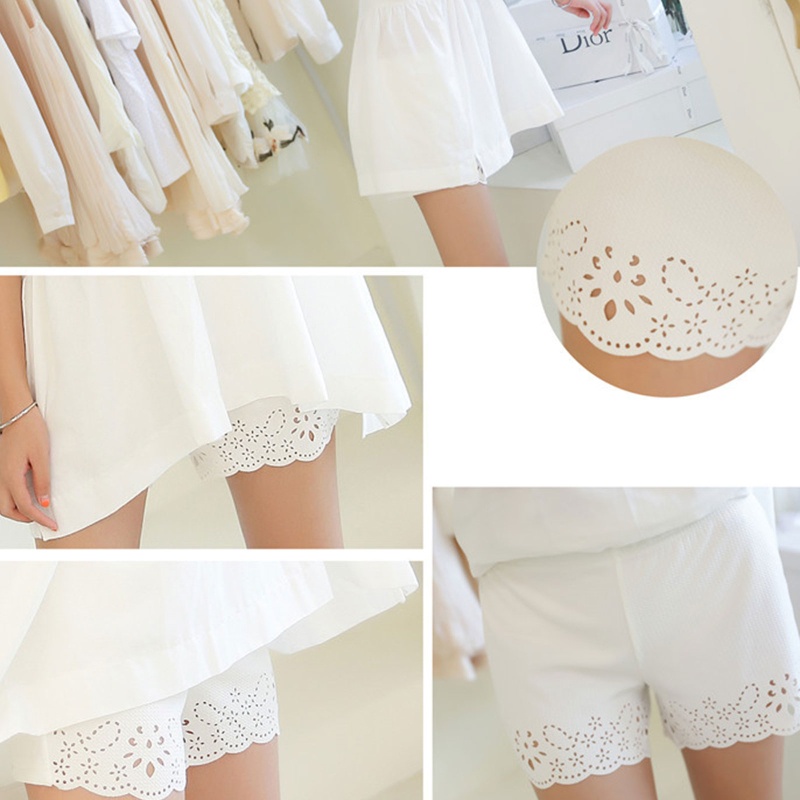 Quần Lót Legging Ngắn Viền Hoa Khoét Lỗ Thời Trang Mùa Hè Cho Nữ