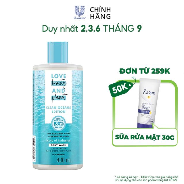 Sữa tắm Love Beauty And Planet Oceans Edition cấp ẩm Wave Of Hydration 400ml