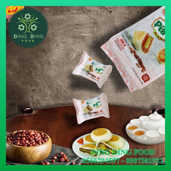 Bánh Pía Mini Kim Sa Đậu Đỏ Trứng 480g [12 BÁNH] Tân Huê Viên| Pía Kim Sa| Ăn Vặt| Pía Không Sầu Riêng - DING DING FOOD