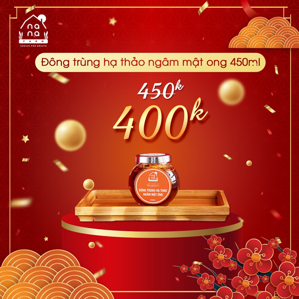 ĐÔNG TRÙNG HẠ THẢO NGÂM MẬT ONG HOA RỪNG NGUYÊN CHẤT NANAFARM