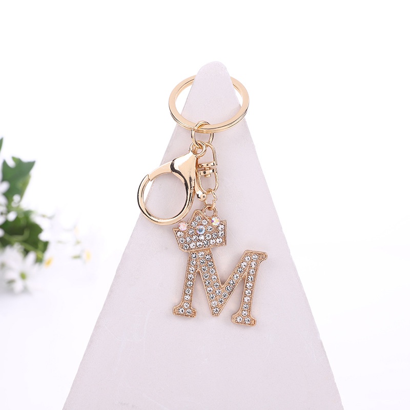 Móc Khóa Hình 26 Chữ Cái Đính Đá Sang Trọng