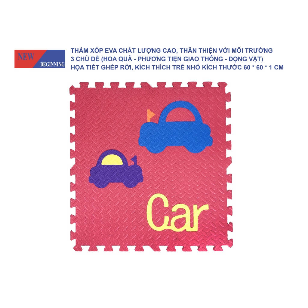 Thảm EVA NEW BEGINNING  Royalcare - cao su ghép miếng 60x60x1 cm - không mùi độc hại - an toàn cho trẻ nhỏ