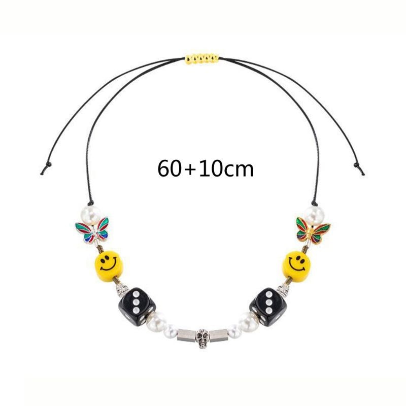 Dây chuyền mặt hình xúc xắc mặt cười ngọc trai nhân tạo thời trang độc đáo dành cho cả nam và nữ