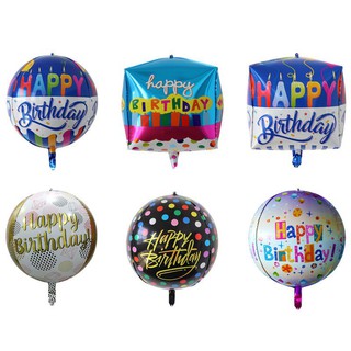 Bong bóng nhôm trang trí sinh nhật bong bóng 4D in chữ happybirthday