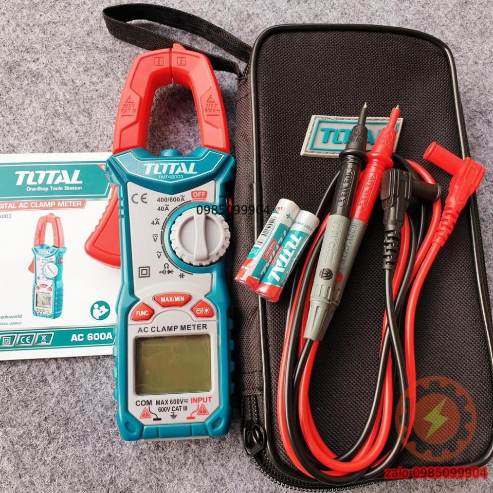 Ampe kẹp kìm cao cấp Total TMT46003 Đồng hồ kẹp đo dòng vạn năng Điện trở - dụng cụ đo lường AC DC | ingco value