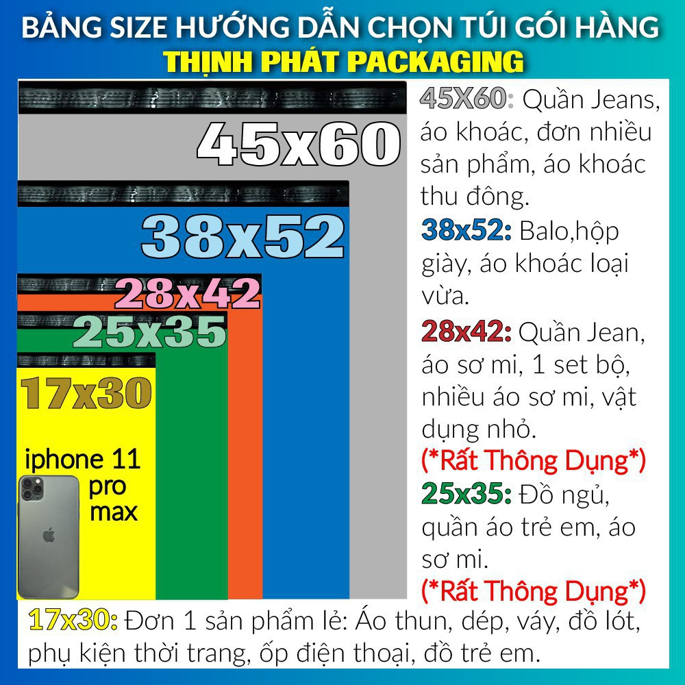 [40x60cm] 10 Túi Gói Hàng, Đóng Hàng, Niêm Phong, Bao Bì Gói Hàng Tự Dính TPP