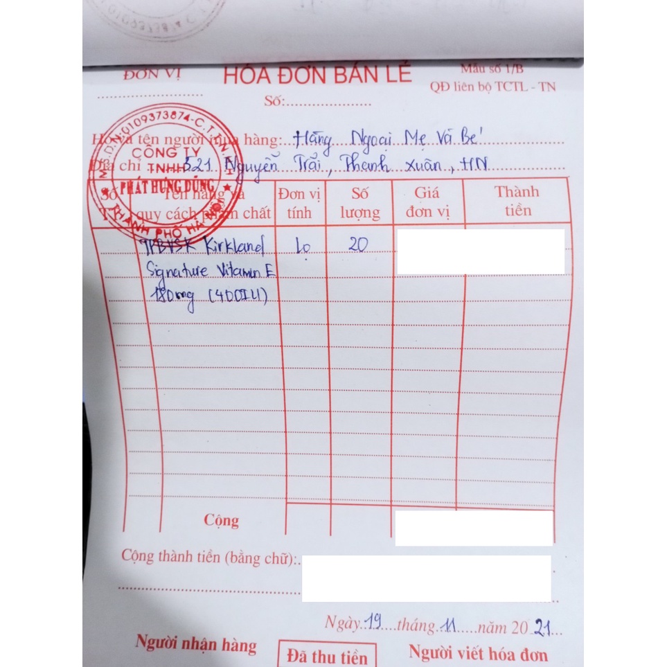 Viên uống bổ sung Vitamin E, Viên uống bổ sung E Mỹ Kirkland 400IU 500 viên hỗ trợ làm đẹp, chống lão hóa