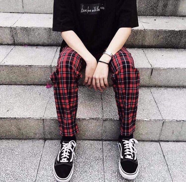 Quần baggy caro chất loại 1