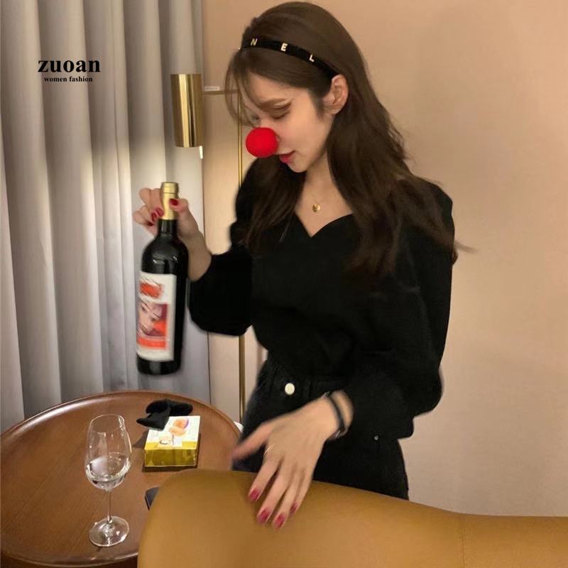 SUXI Áo Sơ Mi Dành Cho Nữ Cổ Trái Tim Màu Đen