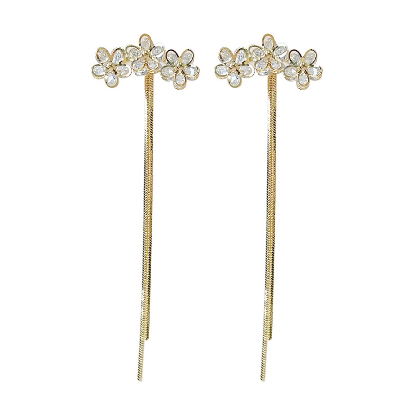 Bông Tai Thời Trang Hàn Quốc 2022 Họa Tiết Hoa Lấp Lánh