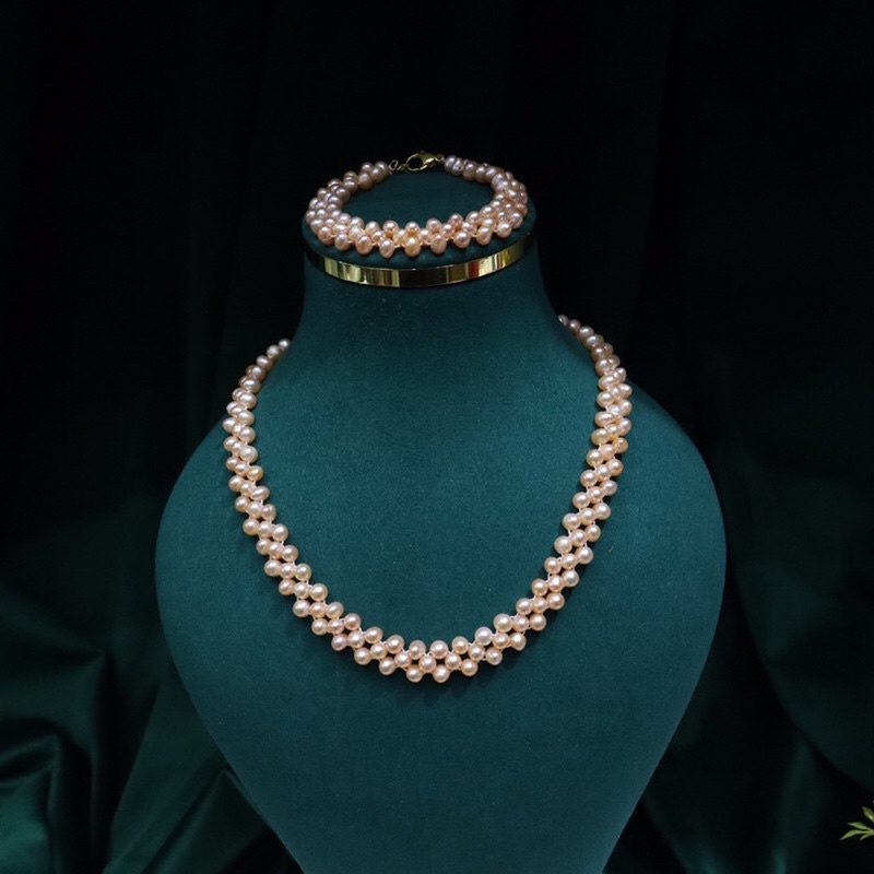 Mã ICBFRI300 giảm 0%đơn 249K Bộ Trang Sức Ngọc Trai Đan Trường Thịnh 2 Món Màu Cam 6-7ly NTTT71 - Ngọc Trai Trường Thịnh