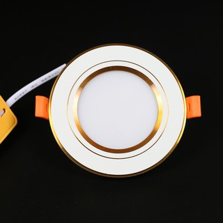 Đèn LED âm trần viền vàng trắng 7W
