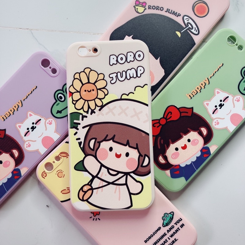 Ốp Lưng rorojump silocon viền vuông thời trang cute cho iP 6/6s/6plus/6splus/7plus/8plus/x/xs/xsmax/11promax/12pro