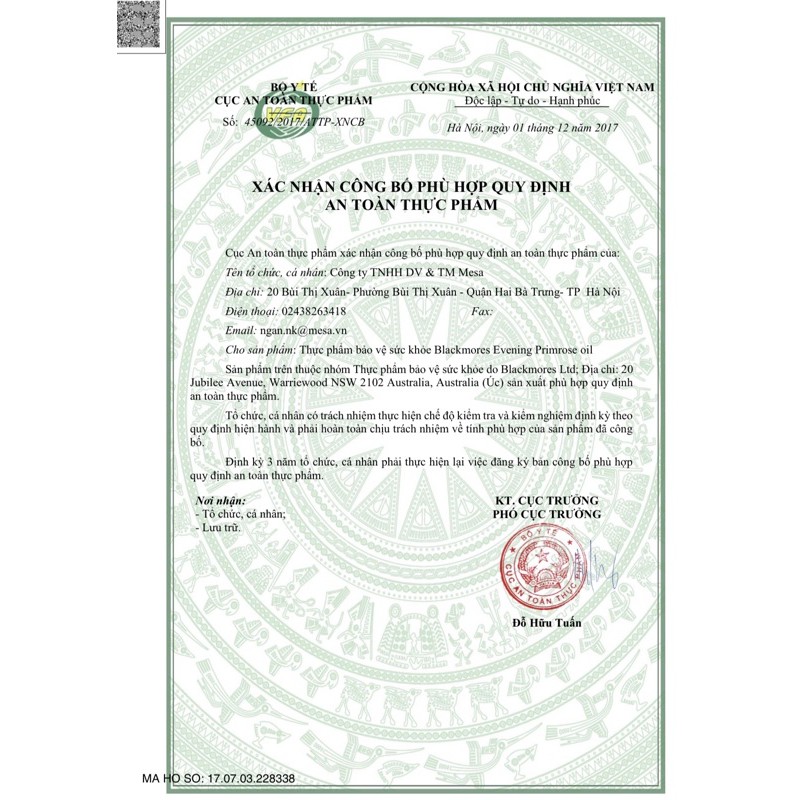 Tinh Dầu Hoa Anh thảo Blackmores 190 viên | Thế Giới Skin Care