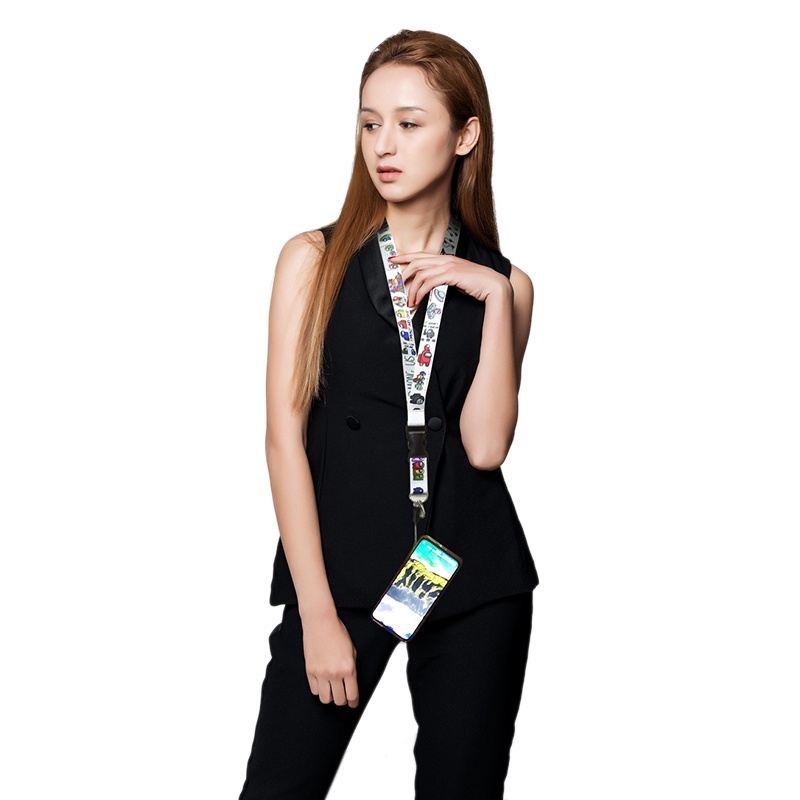 Dây Đeo Điện Thoại/Chìa Khóa/Thẻ ID Bằng Vải 16 Màu Họa Tiết Hoạt Hình Chống Thất Lạc