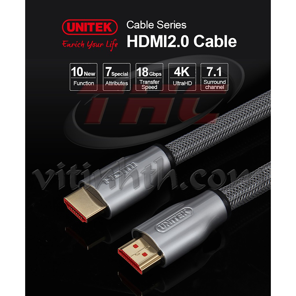 Cáp HDMI UNITEK V2. 0 Y - C140RGY 5m  -VITINHTH