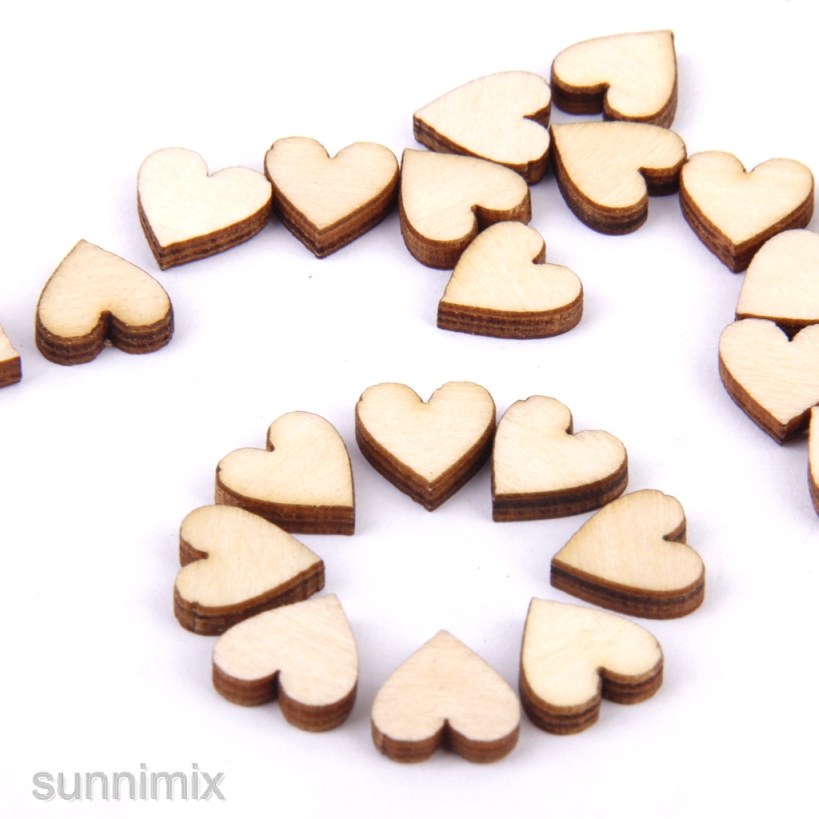 Wedding Wooden Heart Shapes Blank Embellishments Craft Cardmaking Scrapbooking