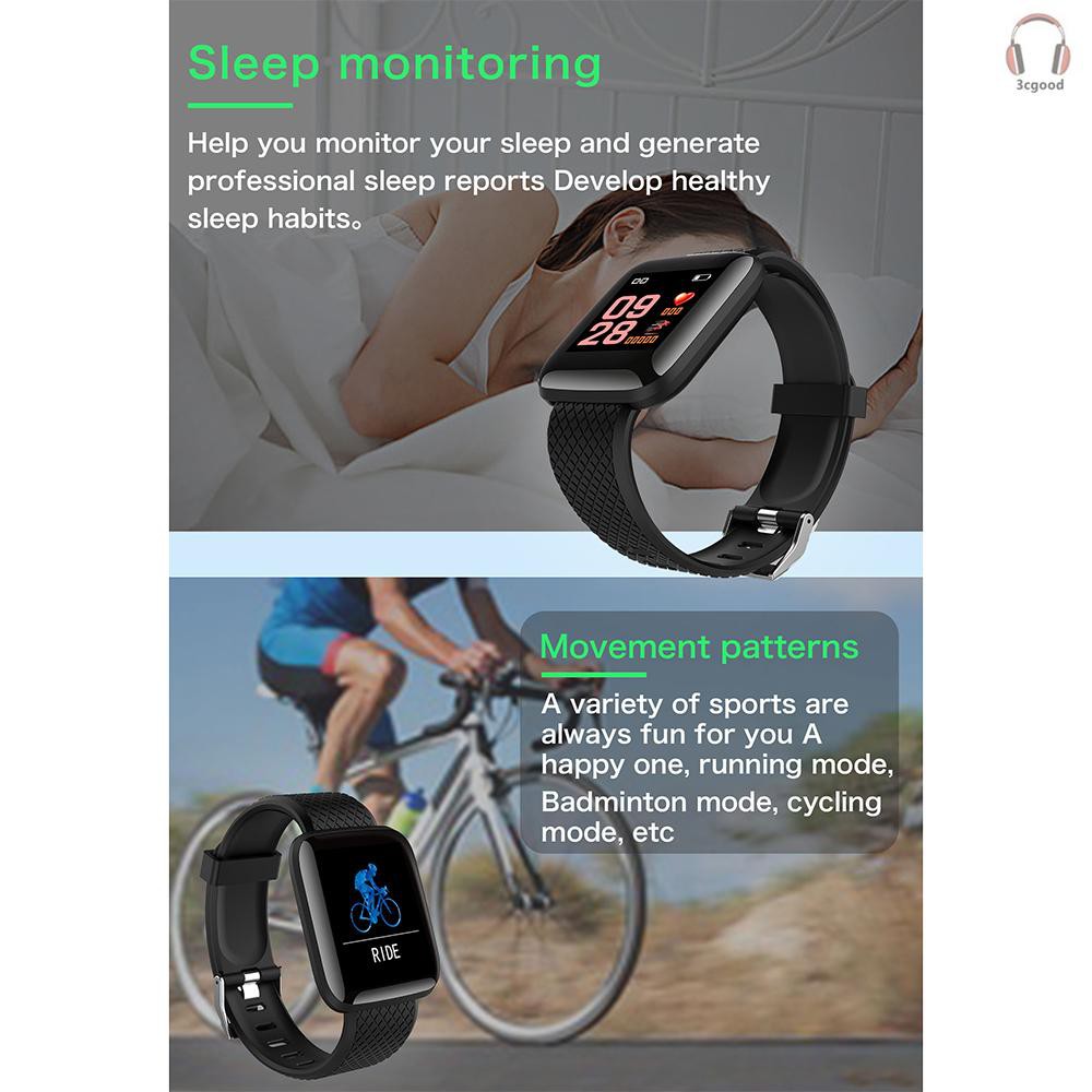 Vòng đeo Tay Thông Minh / đồng Hồ Thông Minh 116 Plus BT, Với Bộ Theo Dõi Thể Dục / Máy đếm Bước đi / Huyết áp / Nhịp Tim Vòng đeo Tay Không Dây Bluetooth Toàn Màn Hình Máy đo Bước đi Cảm ứng, Tương Thích Với IOS / Android