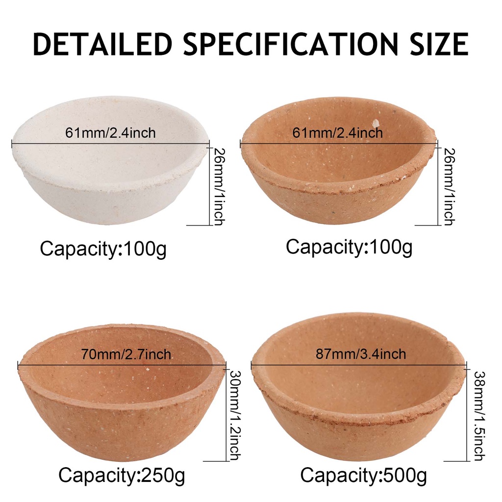 Nồi Nấu Tan Chảy Bằng Silica Gel Chịu Nhiệt Độ Cao Cho Vàng Bạc Bạch Kim 100g / 250g / 500g