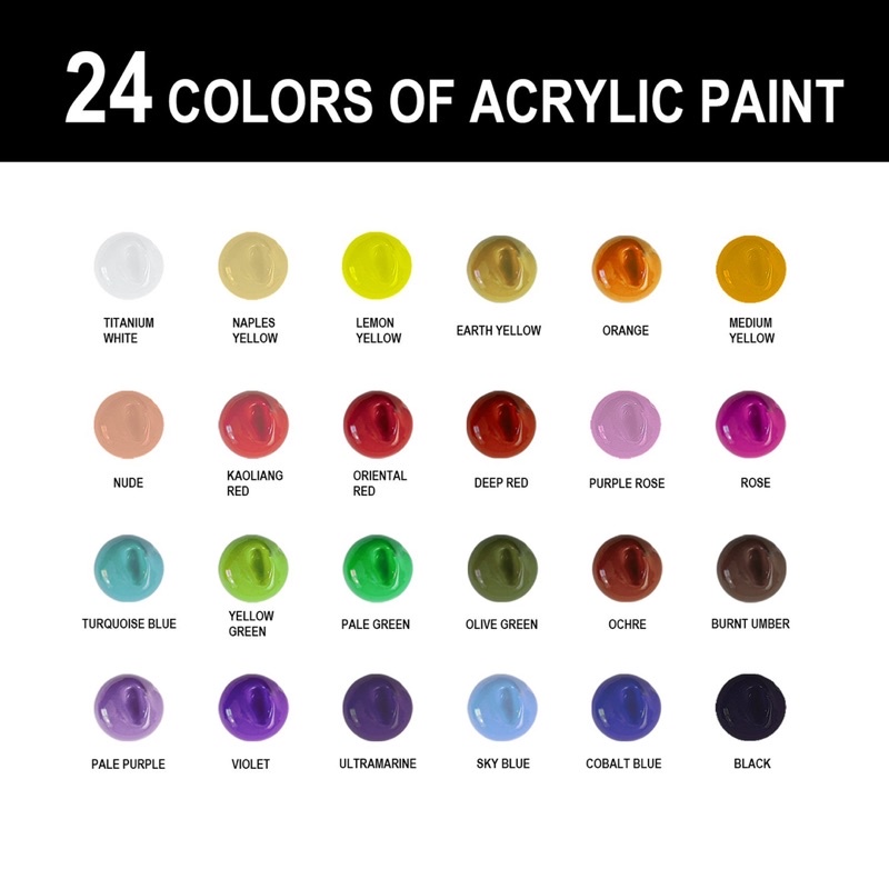 [DA ĐEN] Màu Acrylic Himi Hủ 100ml (Vẽ Mọi Chất Liệu, Canvas, Giấy, Vải, Tường...)