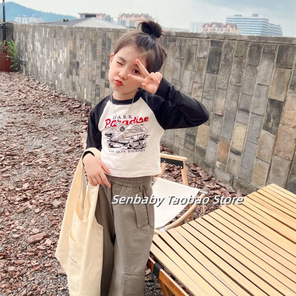 Áo Thun Tay Dài 100% Cotton Nguyên Chất Dành Cho Bé Gái