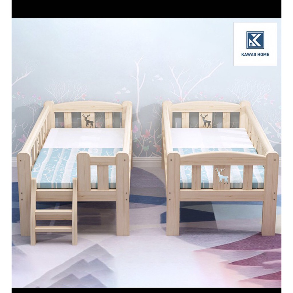 Giường ngủ gỗ Thông  cho bé đến khi 18 tuổi 200*100*40 cm 3 mặt  💥LIBERI ONE 💥 | BigBuy360 - bigbuy360.vn
