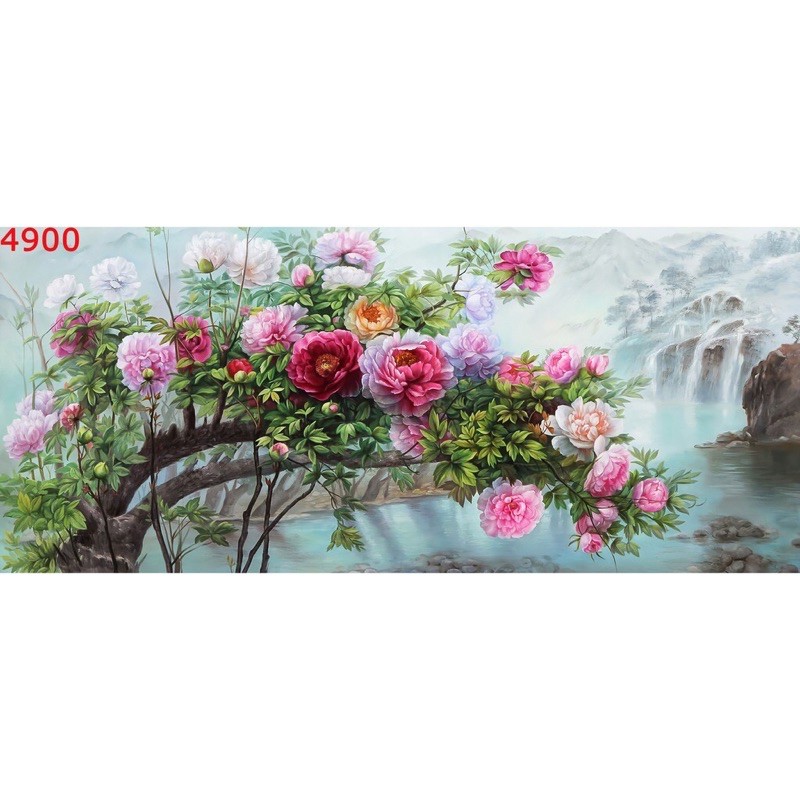 Tranh dán tường HD Hoa mẫu đơn KT 90 x 40 cm