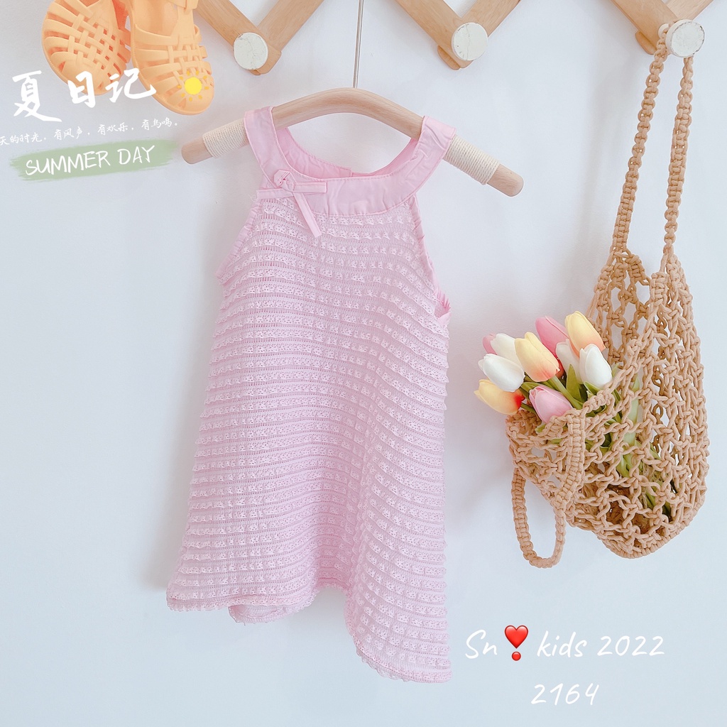 Váy Ren Cổ Yếm Xinh Cho Bé Gái