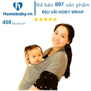 Đai địu cho em bé, địu vải cotton 95% cho trẻ sơ sinh Hoby Wrap, giúp mẹ và bé gần nhau, vượt wonderweek dễ dàng