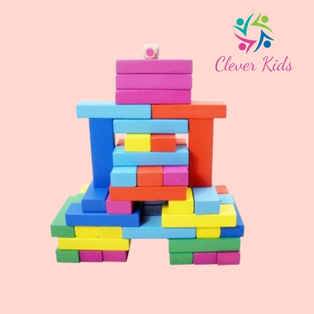 Đồ chơi rút gỗ màu 48 thanh loại lớn - domino màu cho bé tăng khả năng tập trung ghi nhớ