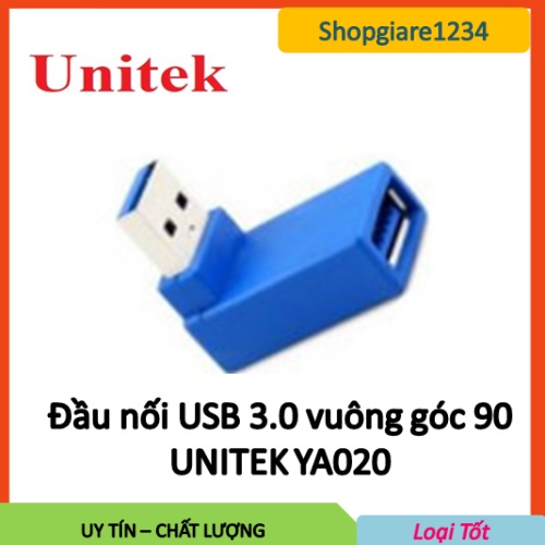 Đầu nối USB 3.0 vuông góc 90 độ UNITEK (Y-A 020) - ĐẦU USB NỐI DÀI 3.0 UNITEK (Y-A 020)