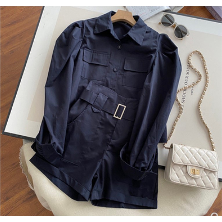 (HÀNG ĐẸP+ ẢNH THẬT) - Set Áo Blazer tay bồng + Quần Short lưng cao DORYPONY có belt cực xinh - SET017 (Loại 1 dày dặn)