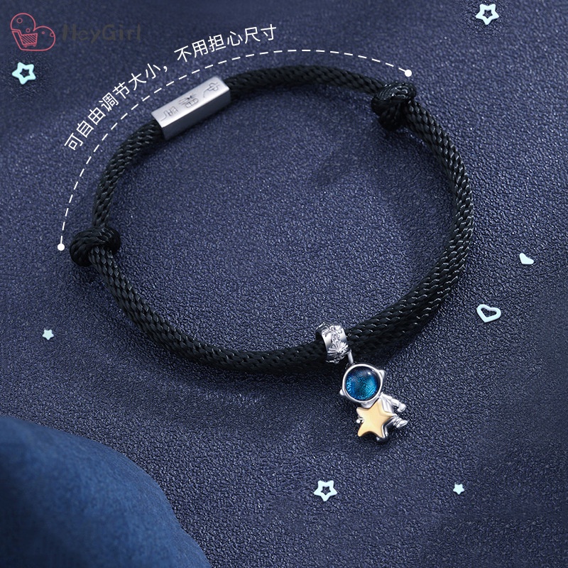 925 bạc sapphire cặp đôi vòng tay không gian