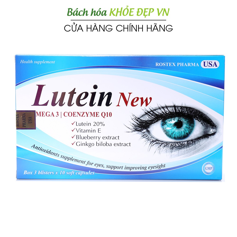 Viên uống sáng mắt Lutein New Omega 3 giảm khô mắt, mờ mắt, mỏi mắt - Hộp 30 viên