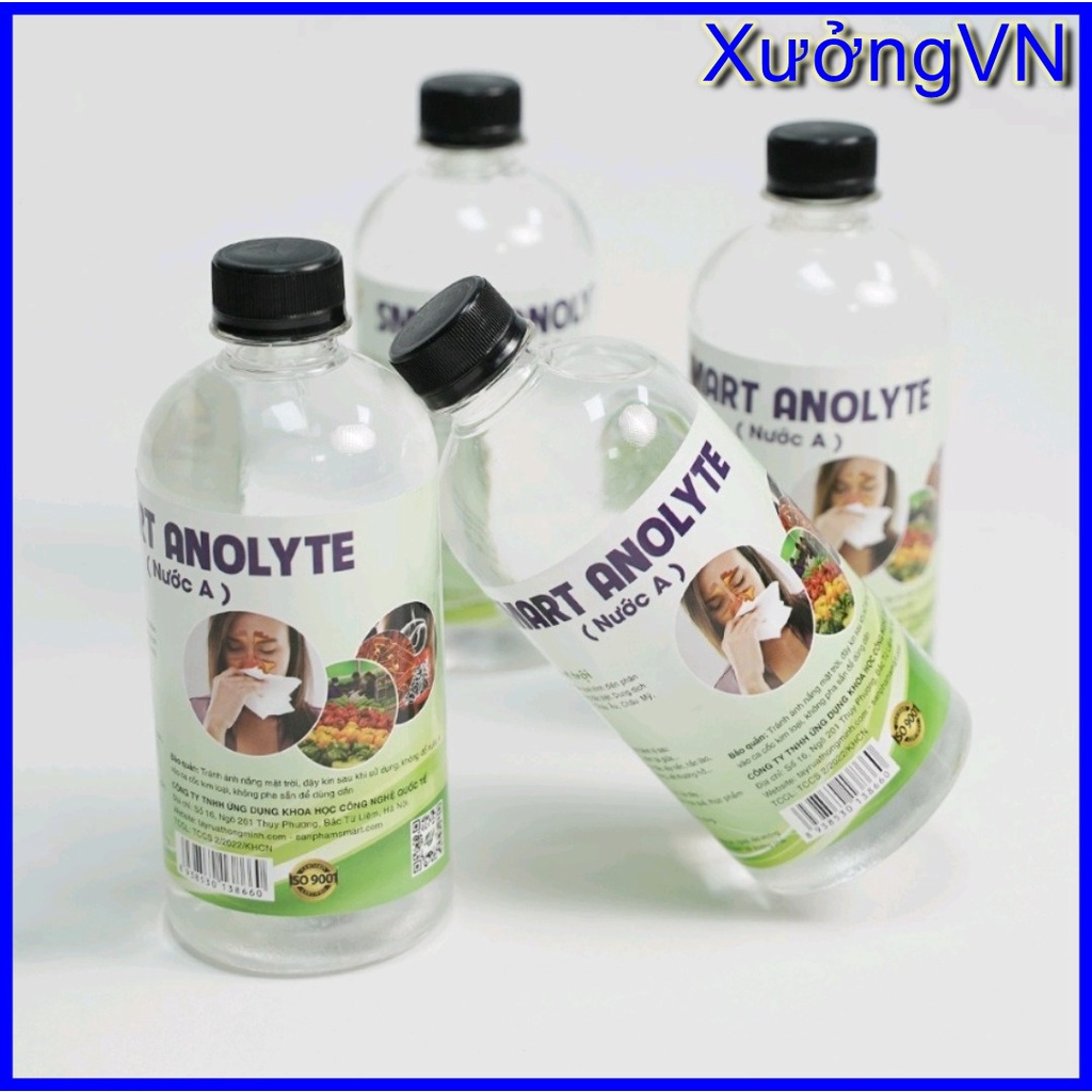 Dung dịch sát khuẩn Smart Anolyte Nước A Smart A khử khuẩn tay, bề mặt an toàn từ thiên nhiên không kích ứng (500ml)