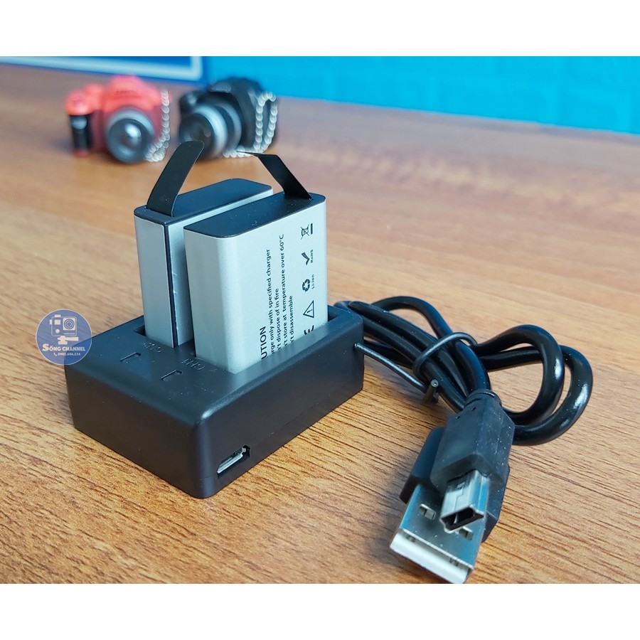 Pin Và Dock Sạc Đôi Cho Eken, SJCam, Amkov 8000s Plus, SooCoo