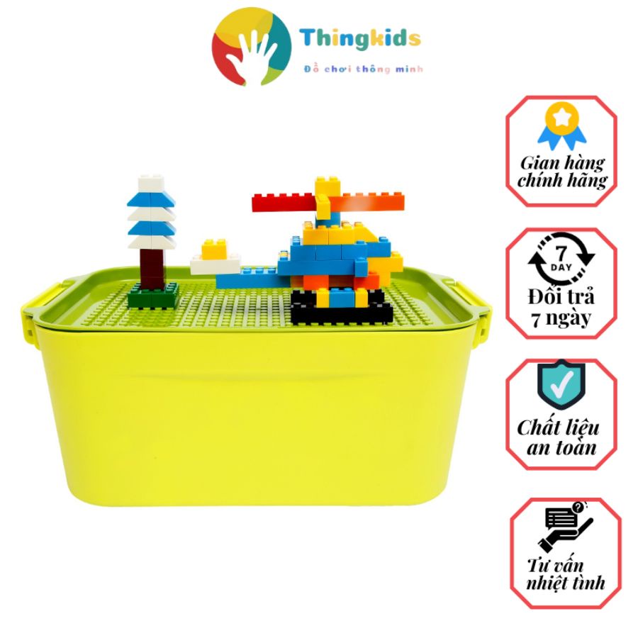Xếp hình lắp ráp gạch,. Đồ chơi bé mầm non cho bé - Thingkids