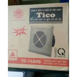 Quạt hút thông gió âm trần TICO 1 chiều 14AV6 - Lỗ để trần hoặc tường 125x125mm