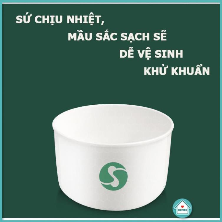 Hộp Cơm Văn Phòng Cao Cấp Có Thể Hâm Nóng Thức Ăn Bộ 4 Chén Sứ Homee Shop