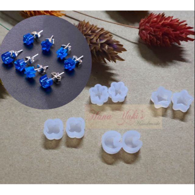 Set 8 khuôn silicon làm bông tai sáng tạo trong resin handmade