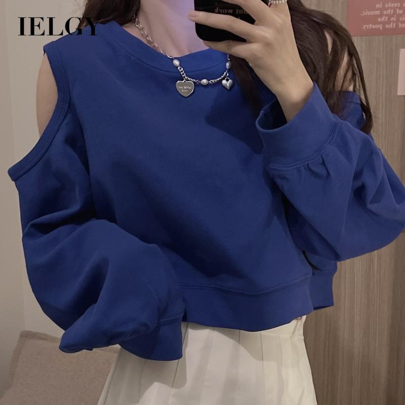 IELGY  Áo sweater Khoét Rỗng Thiết Kế Có Thể Đảo Ngược Cho Nữ