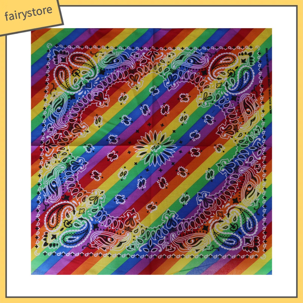 Băng đô kèm khăn quàng họa tiết sọc hoa màu cầu vồng xinh xắn