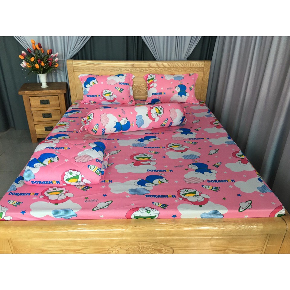 Bộ Drap Thun Hàn Quốc Mát Lạnh cao cấp{ 4 món } nhiều màu