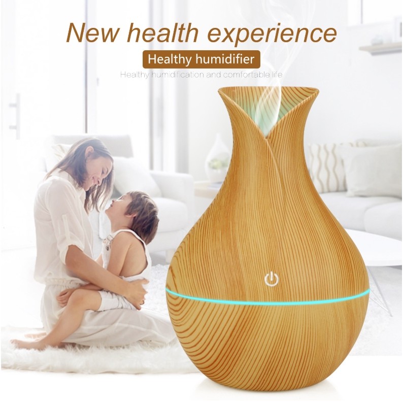 Mẫu 2020- Máy xông tinh dầu, khuêch tán tạo độ ẩm thế hệ mới, đèn led 7 màu _Aroma Diffuser KhanhLinhStore