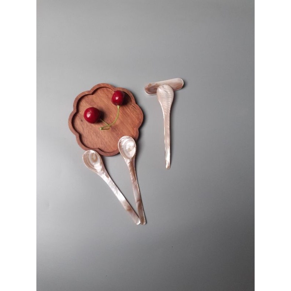 Thìa trai hồng, trai trắng đẹp, bắt mắt ăn sữa chua, ăn trứng cá hồi, thìa trai decor siêu đẹp