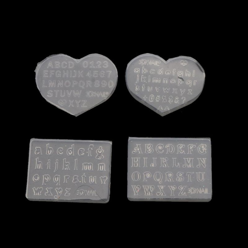 Set 2 Khuôn Chữ Số 3mm Bằng Nhựa Dùng Làm Đồ Trang Sức