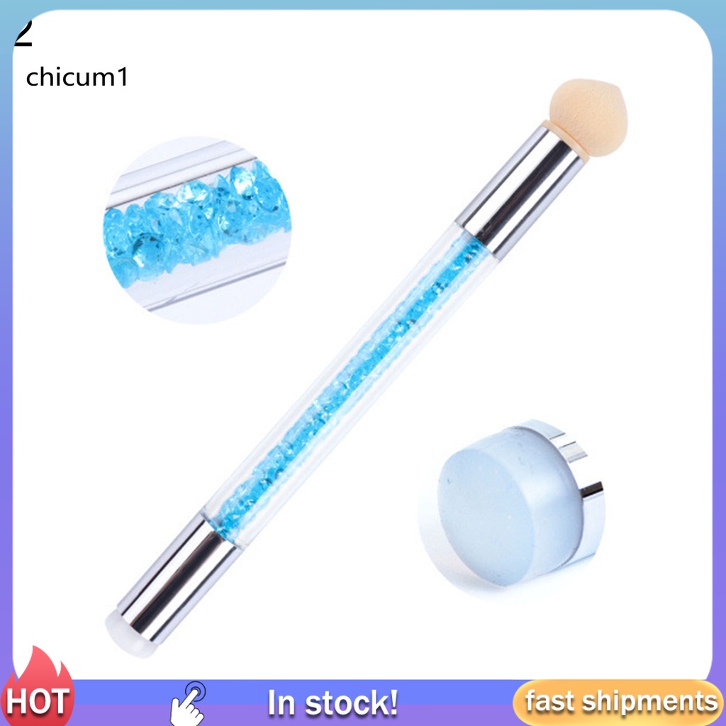 [Hàng mới về] Khuôn in họa tiết/ Bút đánh bóng móng tay hai đầu tiện dụng