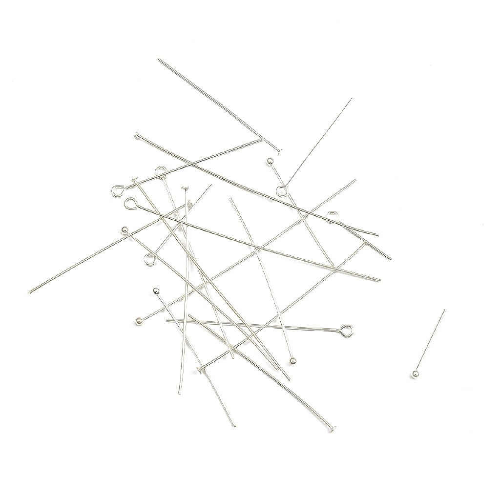 Set 10 thanh kim bạc 925 đầu phẳng hình chữ T dùng làm trang sức thủ công 15-50mm