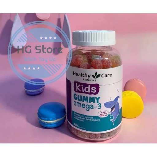 Kẹo Dẻo Healthy Care Kids Gummy Omega 3 của Úc (250 viên) Cho Bé Bổ Sung Dinh Dưỡng, Phát Triển Khả Năng Tư Duy