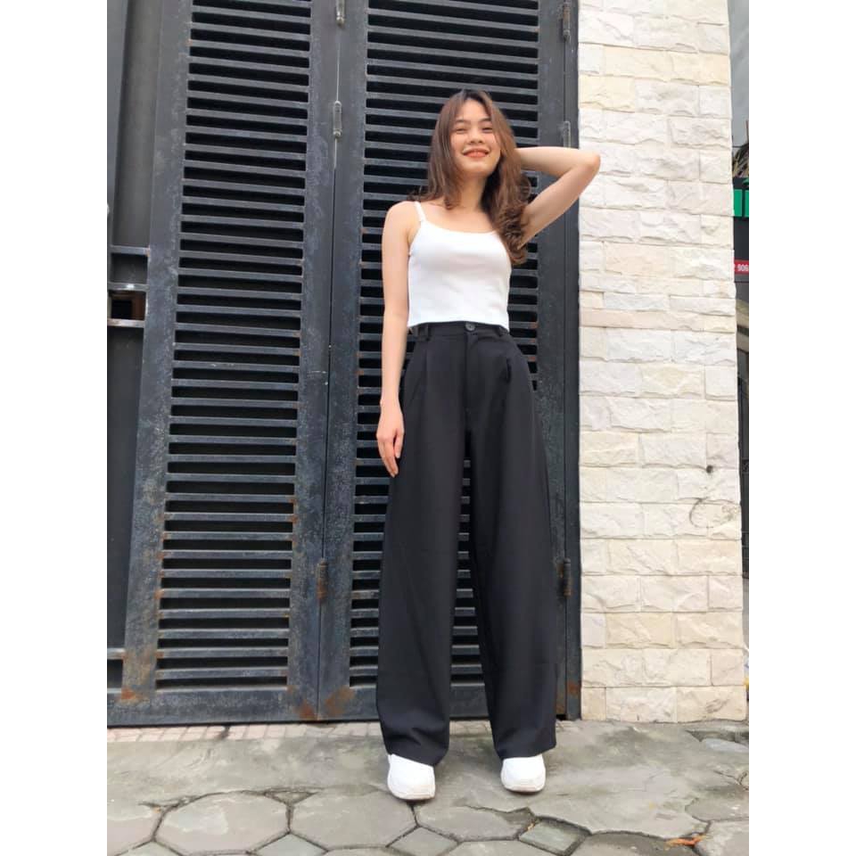Quần ống rộng kẻ ulzzang | BigBuy360 - bigbuy360.vn